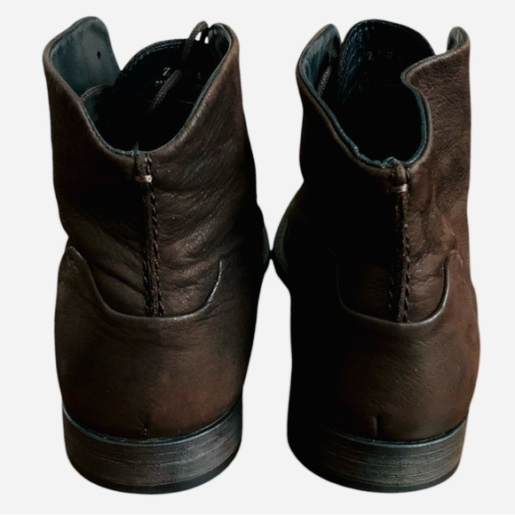 ZARA Black Tag Brown Nubuck Leather Mens Lace-Up Boots Size 7 US - Picture 4 of 6
